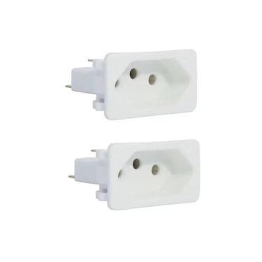 Imagem de 2 Tomada Margirius De Caixa Embutir Padrão Weg 10/20A Branca