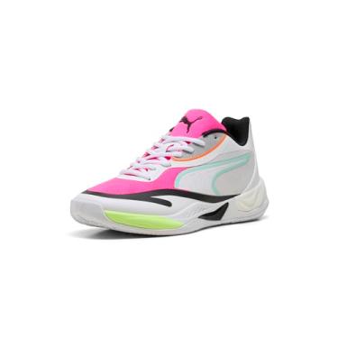 Imagem de Puma Tênis de basquete masculino All-Pro Nitro Skybreak, Puma Pes rosa-flúor derretimento branco-menta, 39