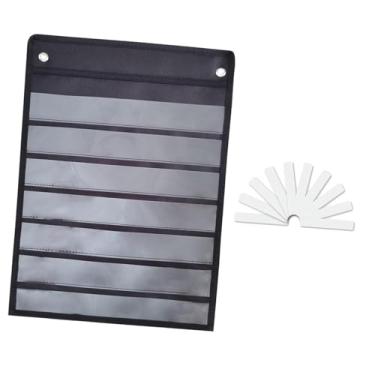 Imagem de WeiLaiKeQi Acessório de bolso para leitura, pendurado na parede, brinquedo pré-escolar, 7 linhas, ferramenta educacional para atividades com palavras, cartões de, Preto