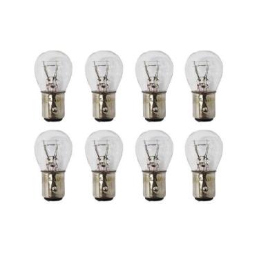 Imagem de Kit com 8 lampadas 2 polos 7528 12v 21w halogena amarela - HELLA