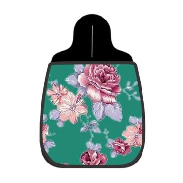 Imagem de Lixeira De Carro Organizador Lixinhocar Rosas Pink Fundo Turquesa