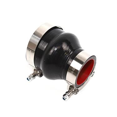 Imagem de TenkeAuto Combo Acoplador de silicone para mangueira redutora de corcunda de 5 cm para 7,6 cm reforçada de alto desempenho com braçadeiras de parafuso T de aço inoxidável 304 (5 cm - 7,6 cm, preto)