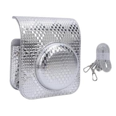 Imagem de Bolsa de transporte para câmera instantânea premium PU protetora portátil com alça de ombro ajustável para fotografia de viagem, prata