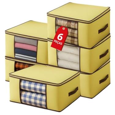 Imagem de Kit Bolsas Organizadoras Multiuso Grande com Alças Laterais Cobertor Edredom Roupa (4, Pequeno)