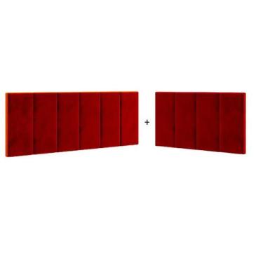 Imagem de Cabeceira em L para Cama Box Solteiro Proteção Lateral Estofada - Verm