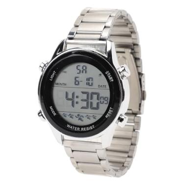 Imagem de Acouto Relógio Digital Multifuncional Masculino Com 50m Light Night Light, Relógio Elegante de Pulso para Atividades Diárias de Desgaste e Esportes Em (Prata)
