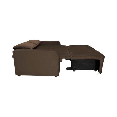 Imagem de Sofá Cama Compacto 2 Lugares 1,38 Larg Amora New Matrix Veludo Marrom