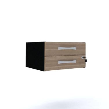 Imagem de Gaveteiro Aéreo Tub 2 Gavetas Com Chaves Pe40 Em Mdp Noce Naturalle