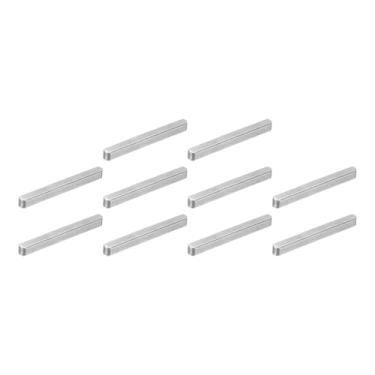 Imagem de uxcell Chave de pena redonda de 10 peças, chave de eixo de acionamento paralelo de aço carbono 4 x 4 x 40 mm, chave de chave para conexão de fixação do tipo de eixo