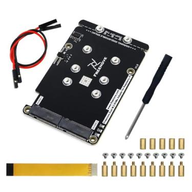 Imagem de Freenove Boné SSD M.2 NVMe duplo para Raspberry Pi 5, adaptador M.2 AI HAT 2 slots NAS RAID Kit, unidade de estado sólido tamanho 2230 2242 2260 2280, velocidade máxima PCIe 2.0 500 MB/s, tutorial