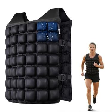 Imagem de Colete pesado cheio de água para mulheres e homens, 2,7 kg/3,6 kg/4,5 kg/5,4 kg, peso ajustável, colete de treino de 0,5 a 5,9 kg lavável, ajuste confortável, sem odor e fresco para caminhada, corrida