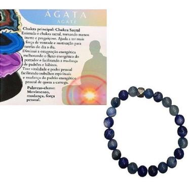 Imagem de Pulseira Espiritual Pedra Ágata  Proteção  Força Interior  Equilíbrio 