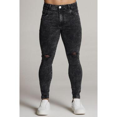 Imagem de Calça Preta Marmorizada Skinny Rasgada Masculina Codi Jeans-Masculino