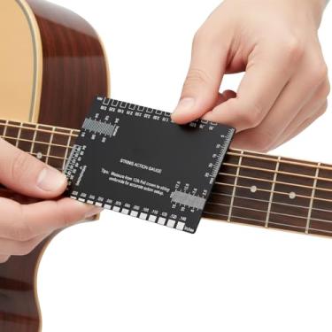 Imagem de Medidor De Trastes | Régua de Ação em Aço Inoxidável para Métrico e Imperial,Ferramenta Para Luthier Fret Rocker - Para Adultos Mulheres Homens Escola Palco