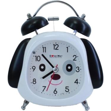 Imagem de Despertador: desenho animado, animal, formato de cachorro, sino duplo, 8 cm