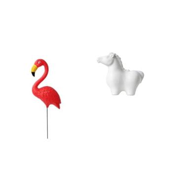 Imagem de Whtkoph Escultura de Flamingo E Cavalo para Decoração de Jardim, Primavera E Festas, para Sala de Estar, Escritório, Ambientes Internos, Armário, Lareira, Pát