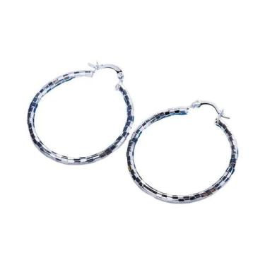 Imagem de Brincos De Argola Redondos De 40mm Em Prata Esterlina 925 Para Mulhere