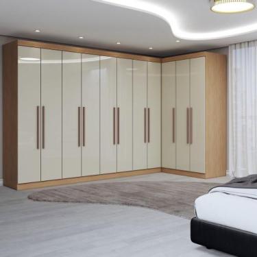 Imagem de Guarda-Roupa Casal Modulado Odisseia 11 Portas 4 Gavetas Cinamomo/Off 