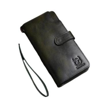 Imagem de Carteira Longa De Couro Masculina, Bolsa Clutch, Porta-Cartões De Créd