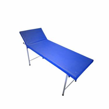 Imagem de Maca Mesa de Exame Clínico Desmontável 80x55x180cm Estofada Azul Royal