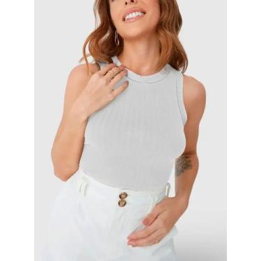 Imagem de Regata Long Cropped Malwee 1000113554 Feminina Canelada Viscose T. P/X