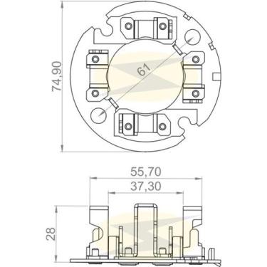 Imagem de Porta escova do motor de partida Kia Besta 1992 a 1999 - UNIFAP
