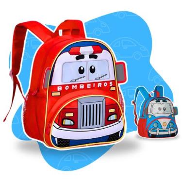 Imagem de Mochila Escolar Infantil Bolsa Com Alça De Carros Menino - Clio