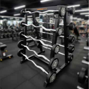 Imagem de Kit Barras Montadas Reta + W 5 A 25kg Com Hack LuminaFit