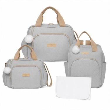 Imagem de Kit Bolsas Maternidade Pirulitando Premium Nuvem de Algodão, Cinza, Ún