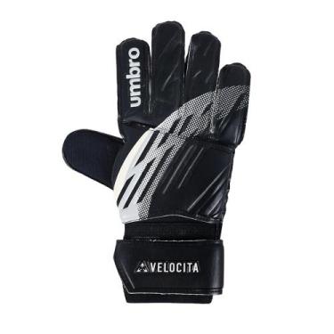 Imagem de Luva de Goleiro Umbro Velocita Campo Adulto, 9/m, Preto, Prata