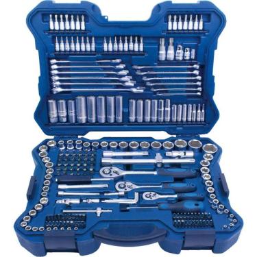 Imagem de Jogo De Soquetes Encaixe 1/4 Pol - 3/8 Pol - 1/2 Pol Com 214 Peças Riosul Tools