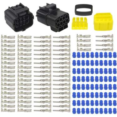 Imagem de WMYCONGCONG 3 kits plugue de conector elétrico à prova d'água de 8 pinos para carro automotivo (8 pinos)