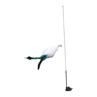 Imagem de Bothyi Conjunto de brinquedos engraçados para gatinhos destacáveis para animais de estimação porta pendurar varinha de para gatinhos, pena verde