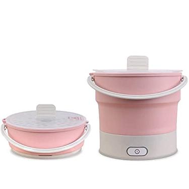 Imagem de Mini Panela Elétrica Dobrável de 600 ml, Portátil, Vaporizador de Água Fervente para Vapor, Sopa, Macarrão, Ramen, Aveia (Rosa)