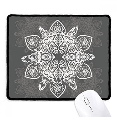 Imagem de Mousepad em estilo árabe, preto, branco, com borda costurada, tapete de borracha para jogos