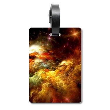 Imagem de Orange Sky Golden Nebula Paisagem de Mala Etiqueta Etiqueta Cartão de Bagagem Etiqueta Scutcheon Etiqueta