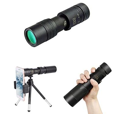 Imagem de Telescópio monocular 10-100X30mm para adultos, prisma BAK4, lente FMC, telescópio monocular HD super teleobjetiva à prova d'água com tripé para observação de pássaros/acampamento/viagem/caminhada