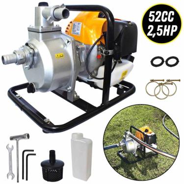 Imagem de Motobomba Vulcan VB10B Autoescorvante Á Gasolina 20MCA 2 Tempos 52cc 2,5HP Partida Manual Para Irrigação de Hortas