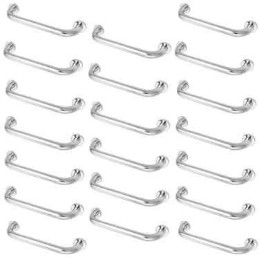 Imagem de Barra Alça Apoio Inox 30 cm Kit 20 Uni Acessibilidade Idoso Gestante Criança Suporte Anti Queda Acidentes Acessibilidade