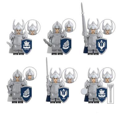 Imagem de Soldado medieval Building Block Cavaleiro Guarda Trompetista Espada