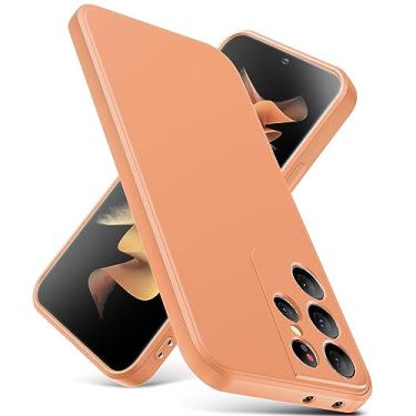 Imagem de YSLBWLE Capa para Samsung Galaxy S21 Ultra, capa fina de silicone líquido, à prova de choque, capa fina para celular Galaxy S21 Ultra, capa protetora de câmera de corpo inteiro - laranja 2-sam s21u-07