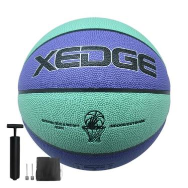 Imagem de XEDGE Basquete 72 cm Tamanho 6 Conjunto de basquete de couro para ambientes internos e externos (roxo, tamanho 6)