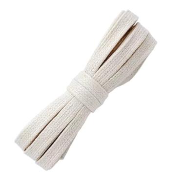 Imagem de Cadarços De Algodão Encerado Plano Masculino Feminino Tênis Esporte Casual Tênis De Basquete Cadarços(Color:Beige,Size:120cm)