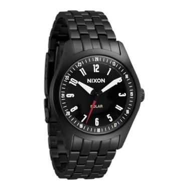 Imagem de NIXON Relógio analógico Echo 38 A1413-100 m resistente à água (face de 38 mm, pulseira de aço inoxidável de 20 mm), Preto/preto, Echo 38