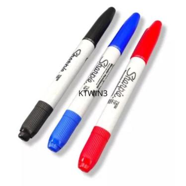 Imagem de Caneta Marcador Permanente Sharpie Twin Ponta Dupla Kit C/3