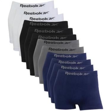 Imagem de Kit 12 Cueca Boxer Reebok Masculina Classic Premium Elastano, 3branco,