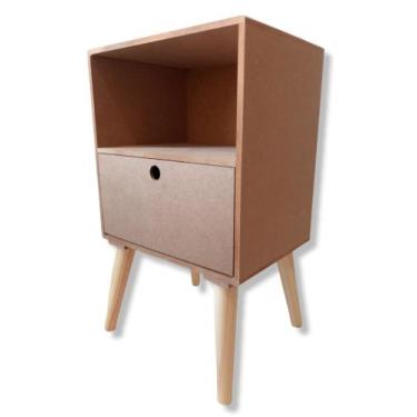 Imagem de Mesa De Cabeceira Retrô Pés Palito Mesinha 1 Gaveta Moderno - ARTESANA