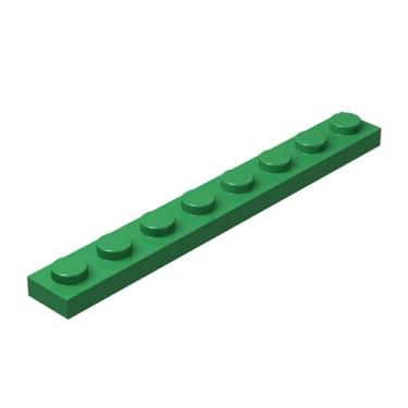 Imagem de Classic Green Plates Bulk, Green Plate 1x8, Building Plates Flat 100 Piece, Compatible with Lego Parts and Pieces: 1x8 Green Plates(Color: Green)
