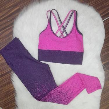 Imagem de Conjunto Legging Top trançado Academia Suplex - Bella fitness, Pink, G