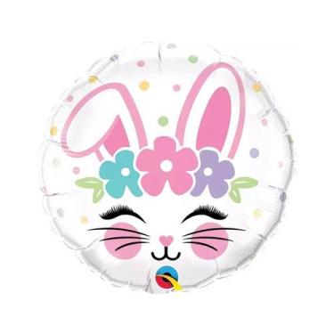 Imagem de Balão de Festa Microfoil 18" 46cm - Coelhinha - 1 unidade - Qualatex -